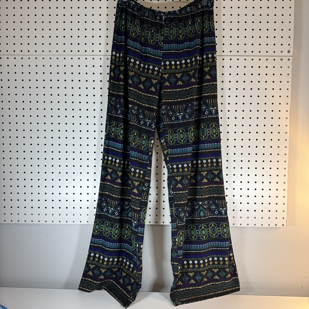Allison Taylor Wide‎ Leg Pants Boho Hippie Festival Geometric Flowy Size M